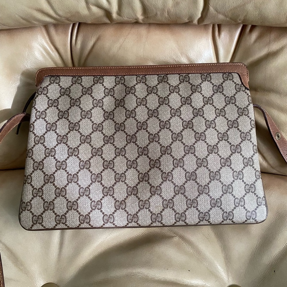 Gucci 3-Compartment COA Shoulder Bag Adjustable Strap GG Web Stripe Vintage - Picture 3 of 16